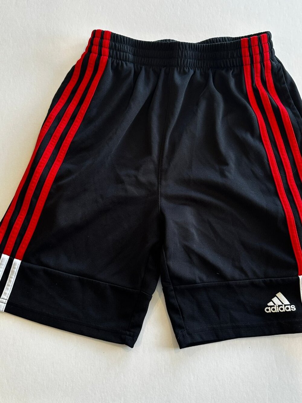 Adidas Boys Large Black Red Athletic Shorts
